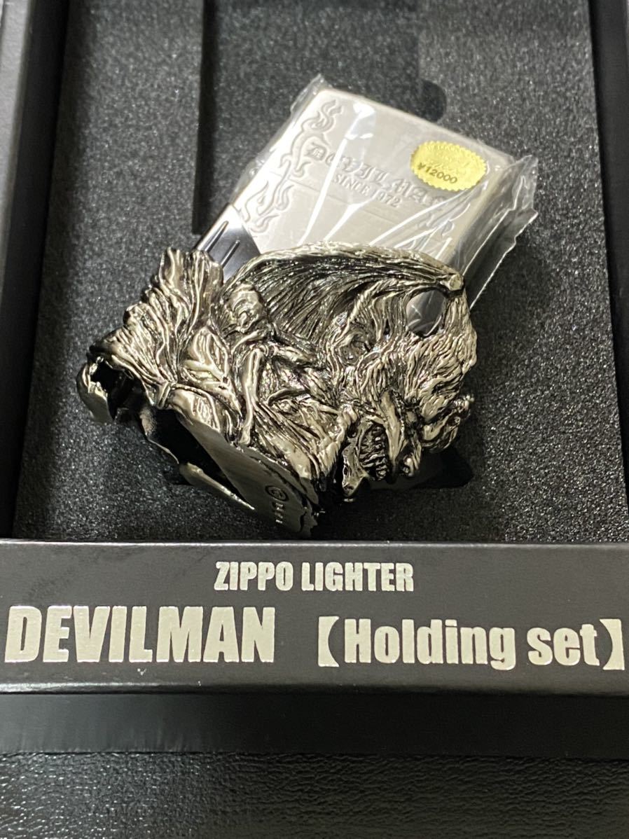 zippo デビルマン 立体メタル 台座 限定品 希少モデル ヴィンテージ 2000年製 DEVILMAN HOLDING SET シリアルナンバー NO.0389 専用ケース_画像1