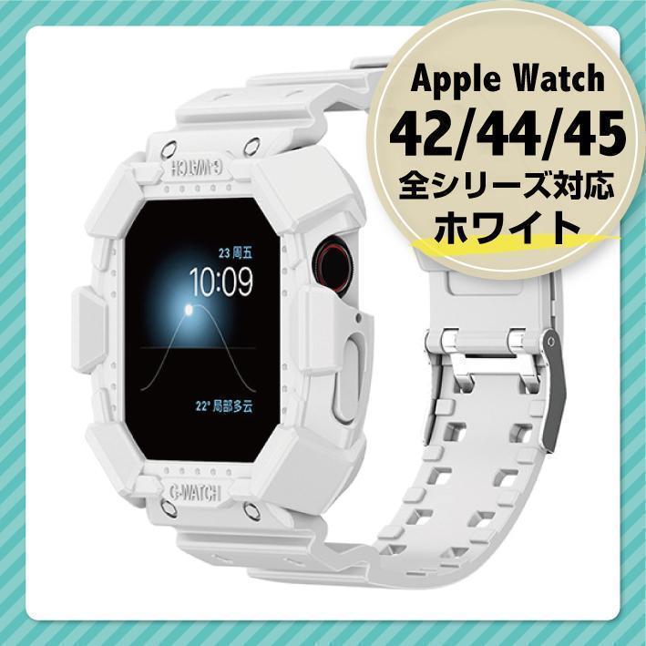 A10☆Apple Watch G-SHOCK風 ホワイト 42/44/45mm