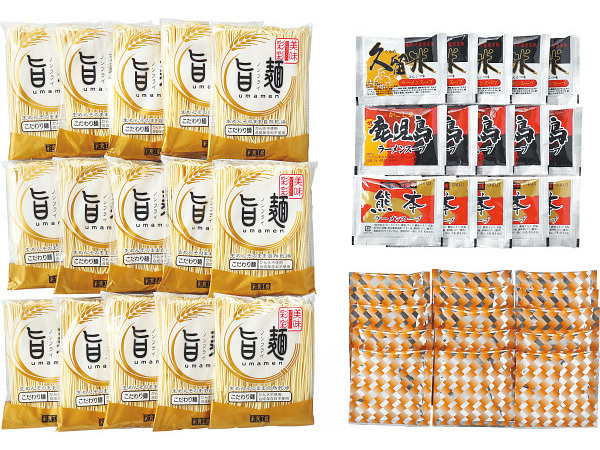 . temperature .. Kyushu ramen set . material entering 15 meal noodle 80g×15 soup each 5 Kurume soup Kagoshima soup Kumamoto soup FES-15F tax proportion 8%