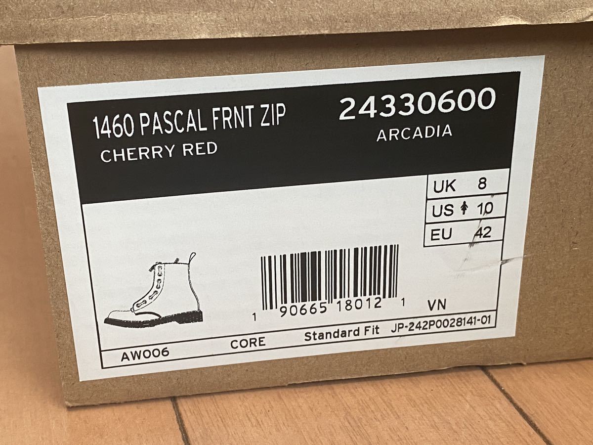 数量は多 ドクターマーチン チェリーレッド Pascal Front Zip UK8