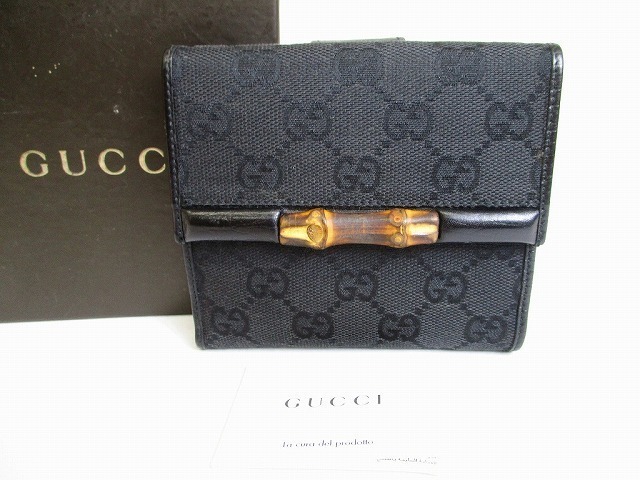 希少】 【未使用保管品】 グッチ GUCCI GG キャンバス バンブー W