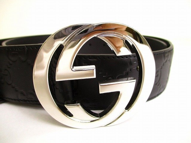 展示保管品】 グッチ GUCCI インターロッキング G シマ レザー
