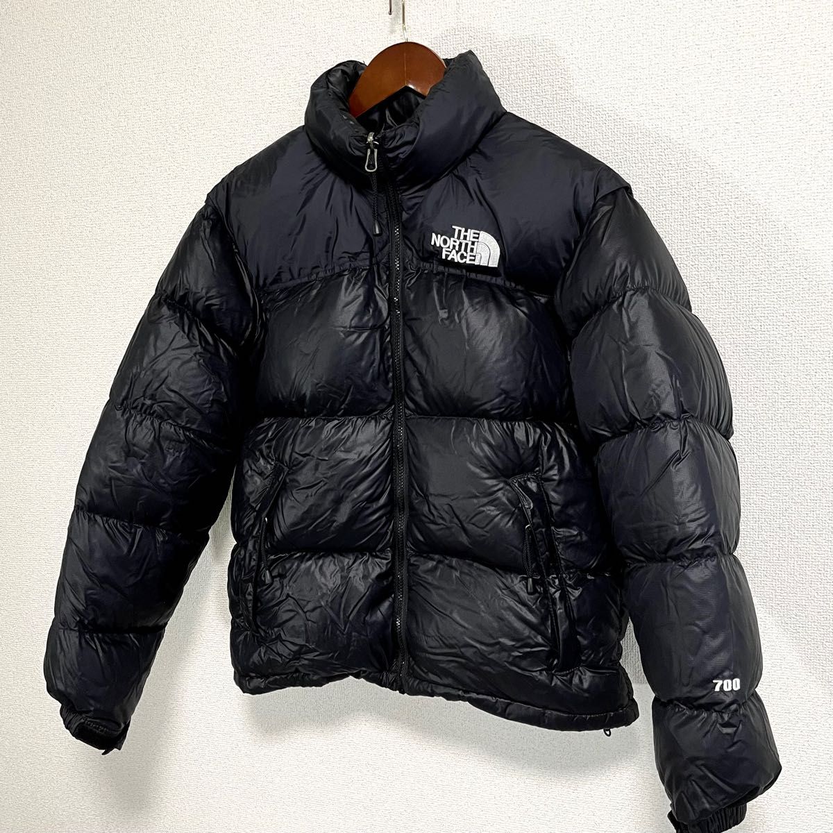 THE NORTH FACE ノースフェイス ヌプシ ダウン センターロゴ 黒 美品