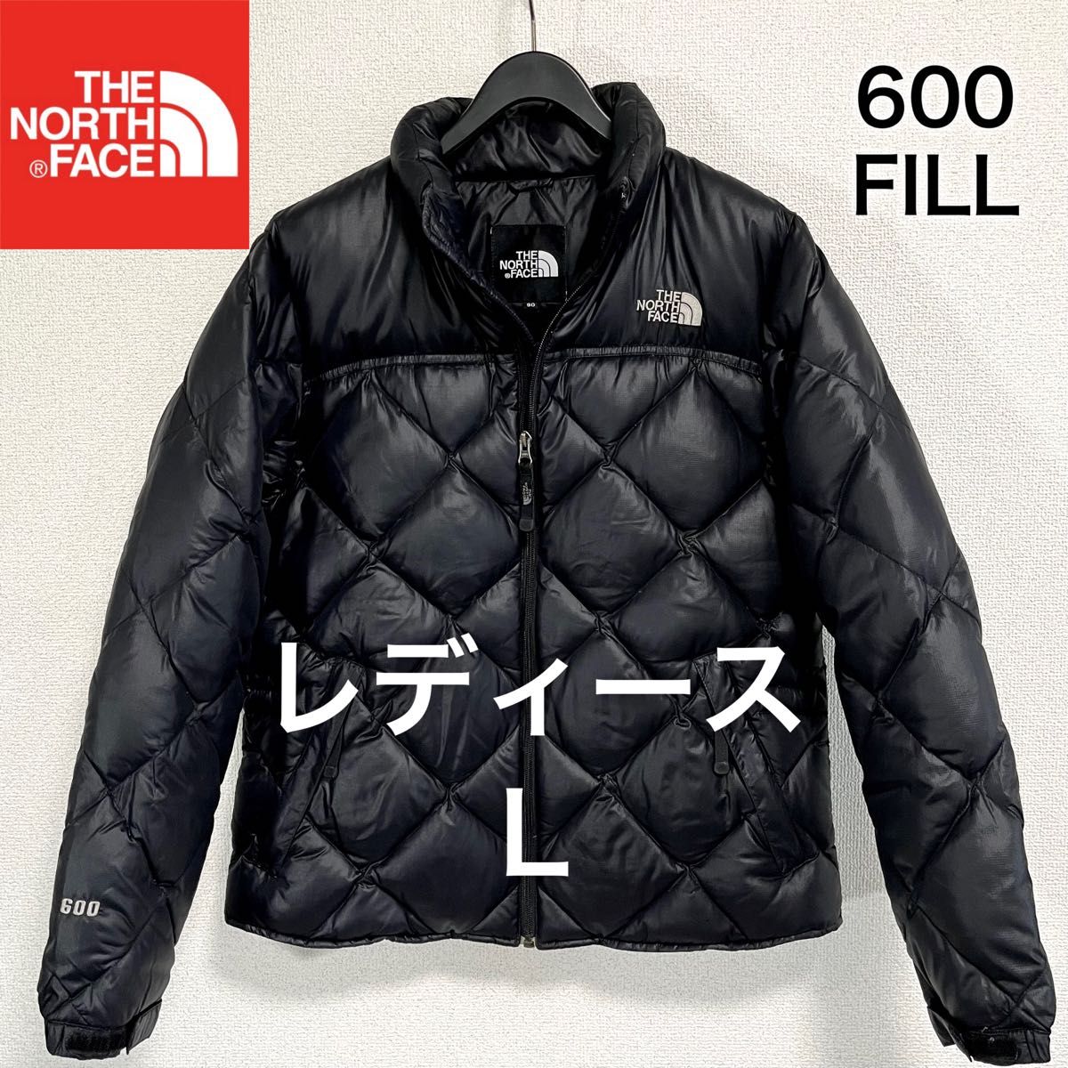 美品人気 ノースフェイス ダウンジャケット 600フィル レディースL ブラック THE NORTH FACE キルティング 黒