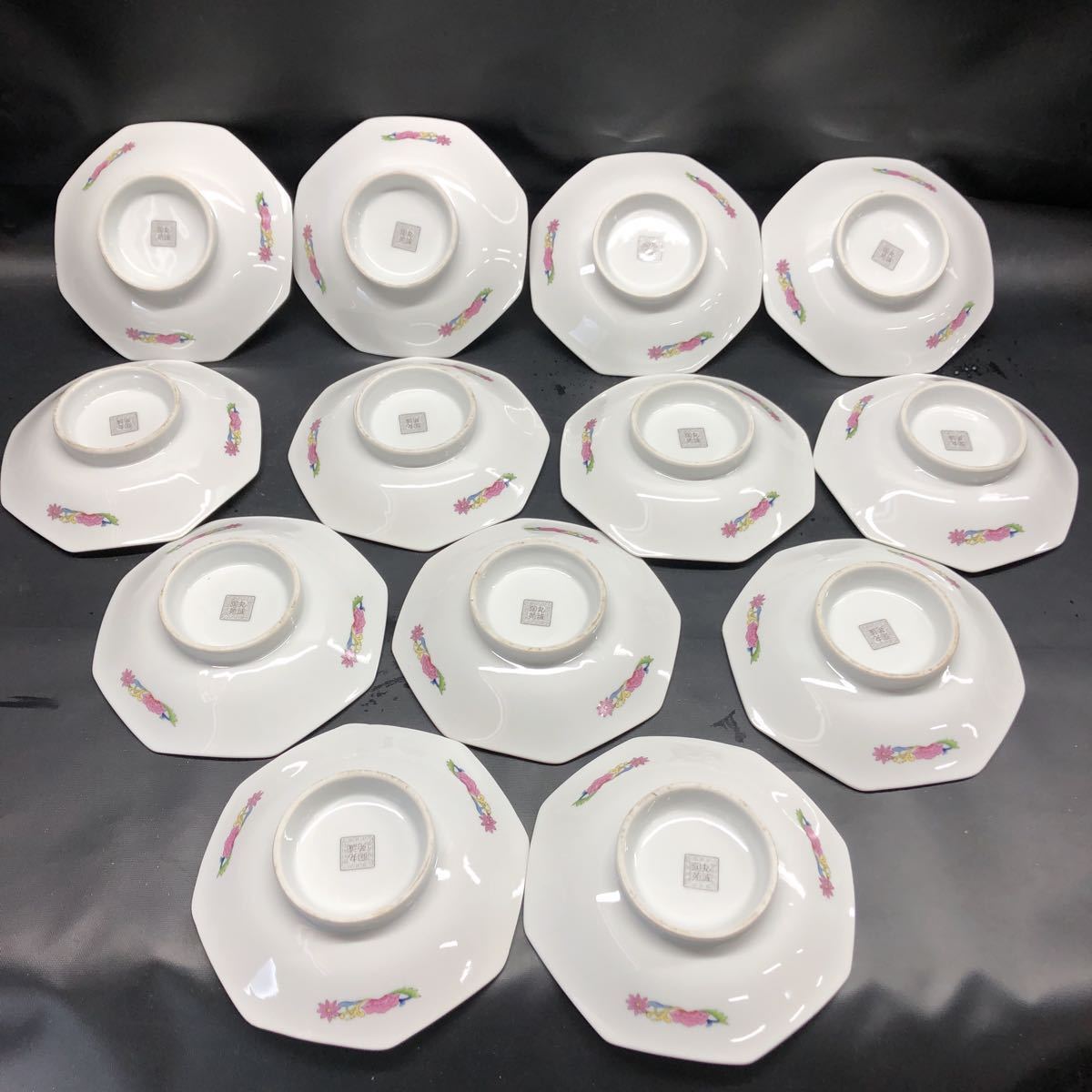 K351 八角皿 まとめて 13枚セット 盛り皿 炒飯 花龍 中華・チャーハン皿 麻婆豆腐 中華食器 陶器 の画像2