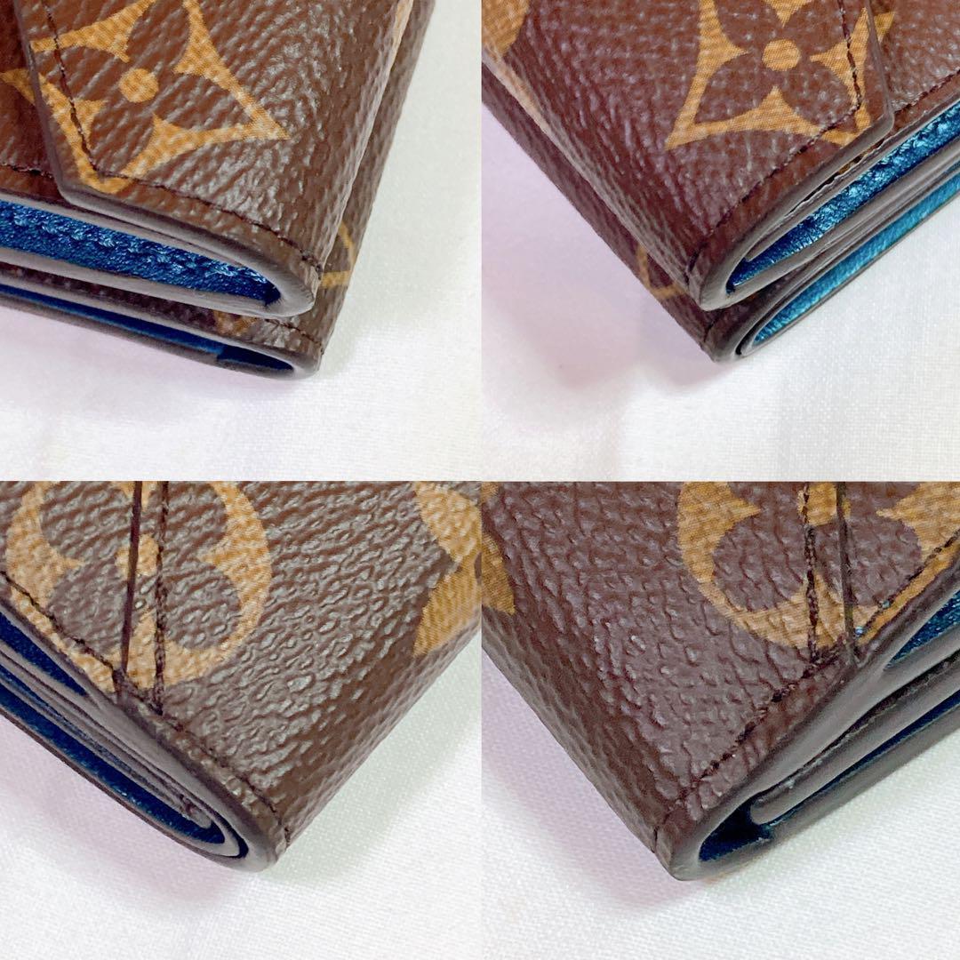 【10月新作】ルイヴィトン モノグラム　ポルトフォイユセレスト　青　ブルー　三つ折り折り財布_画像4