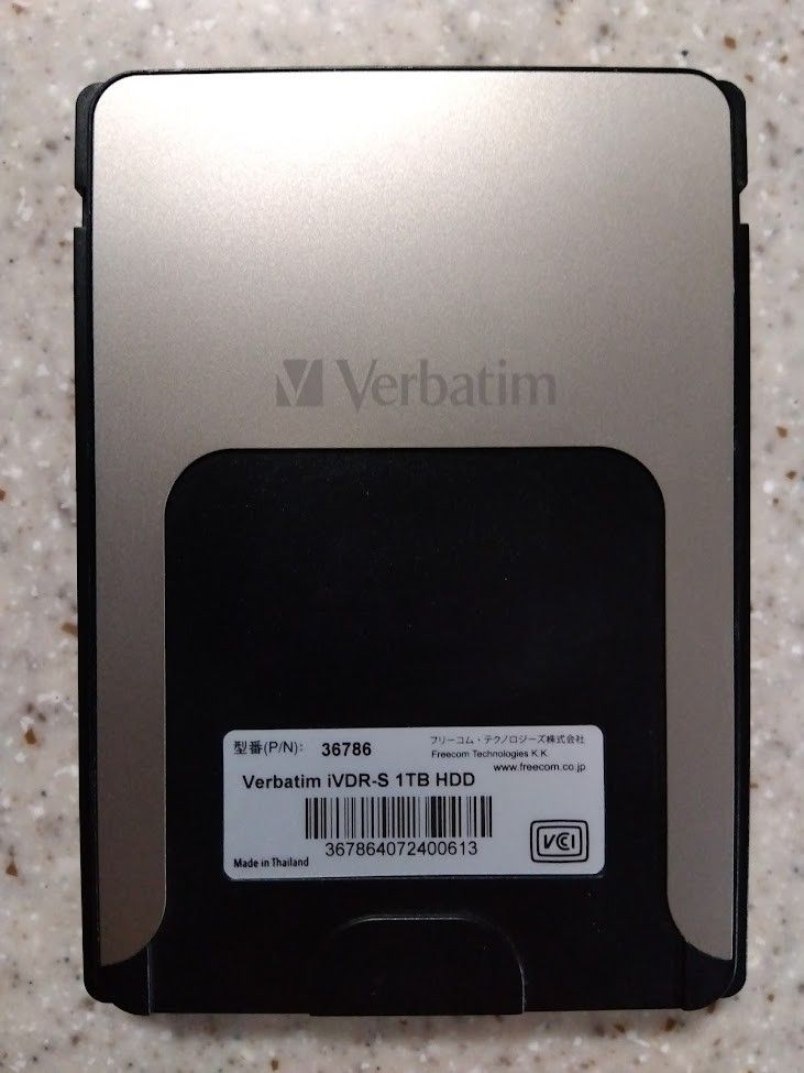 カセットハードディスク Verbatim iVDR-S 1TB HDD-