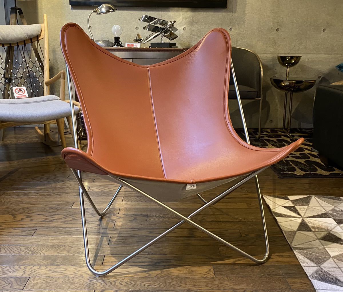 Butterfly Chair/バタフライチェア(検 ミッドセンチュリー,ビンテージ,本革,ハンモック,knoll,ノール,アーリーアメリカン,北欧,50's,30's_画像2