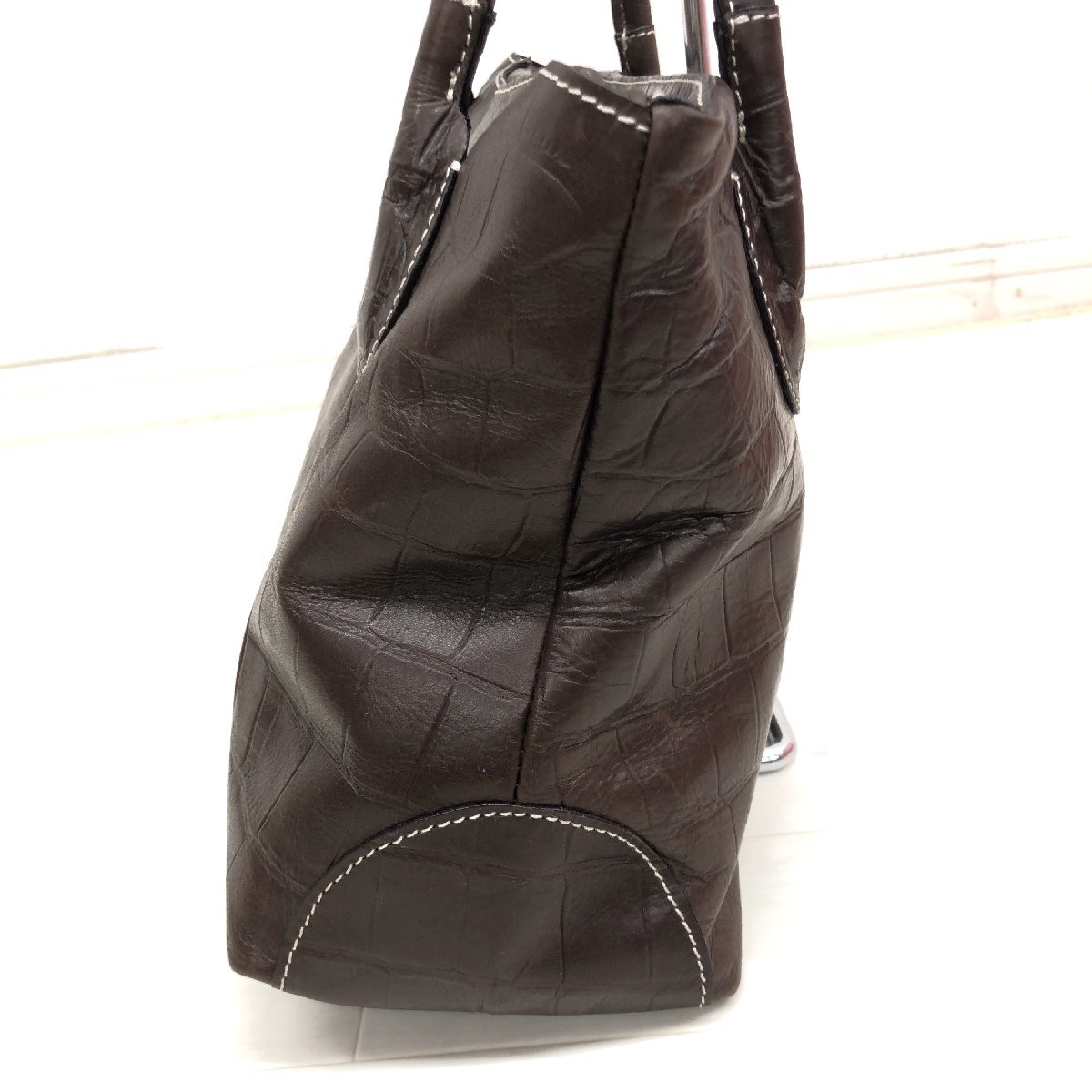 ◇Neutral Gray us ニュートラルグレイ クロコダイル 型押し 本革