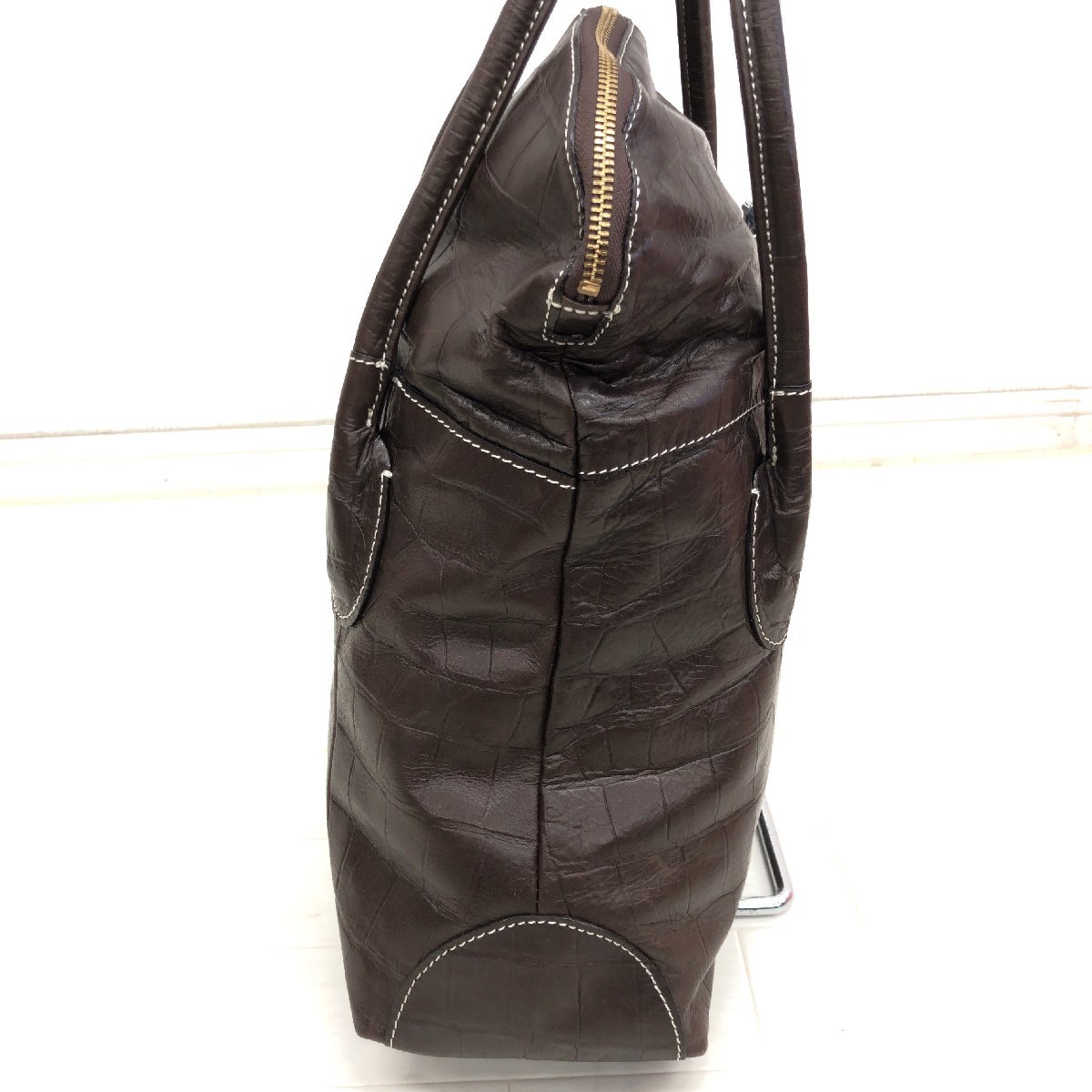 ◇Neutral Gray us ニュートラルグレイ クロコダイル 型押し 本革