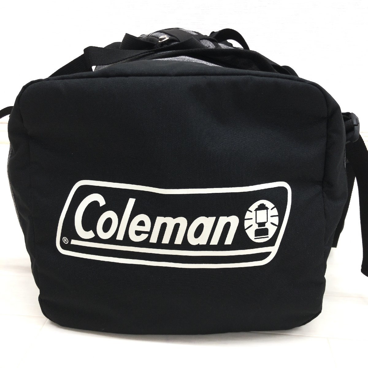 ◆美品 Coleman コールマン 3way ロゴ刺繍 ボストンバッグ ブラック×グレー リュックサック ショルダーバック ハンドバッグ メンズ 紳士の画像6