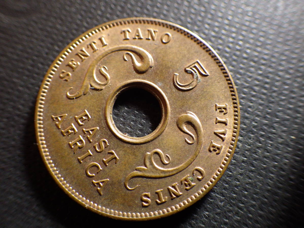 英領東アフリカ１９６４年 ５セント銅貨 直径約25.45ｍｍ重量約5.66ｇ 外国コインの画像2