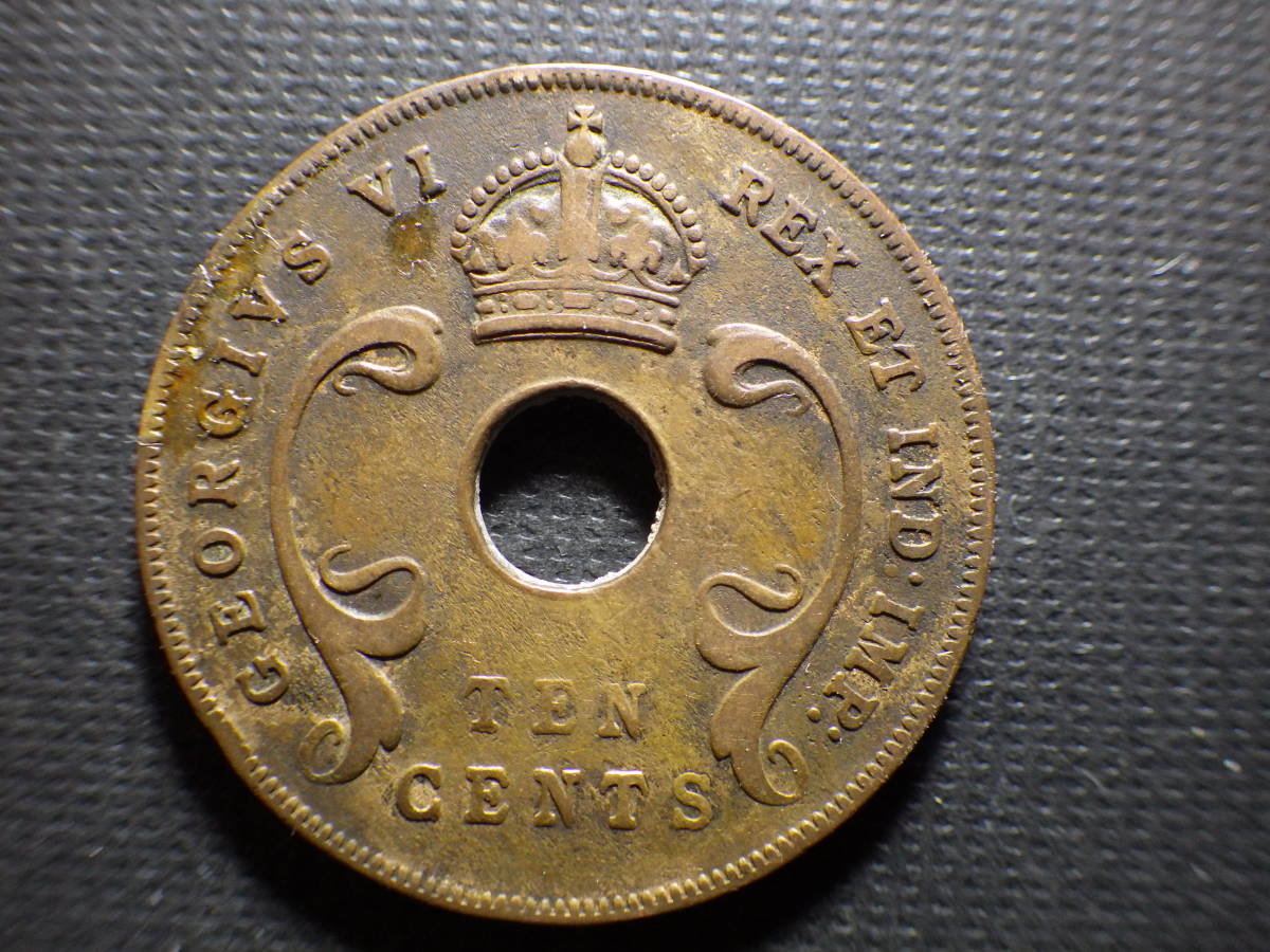 英領東アフリカ１９４１年 １０セント銅貨 直径約30.9ｍｍ重量約10.90ｇ 外国コインの画像3