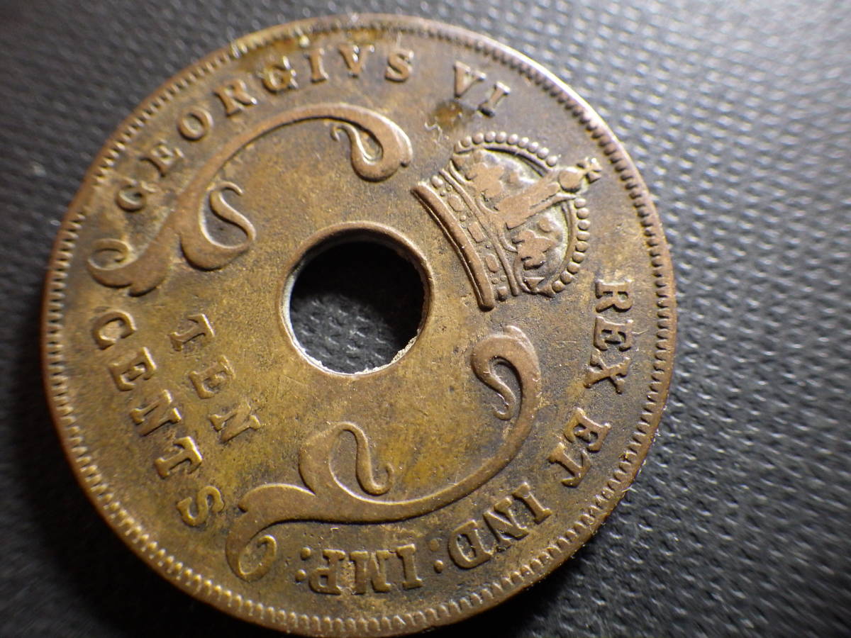 英領東アフリカ１９４１年 １０セント銅貨 直径約30.9ｍｍ重量約10.90ｇ 外国コインの画像4