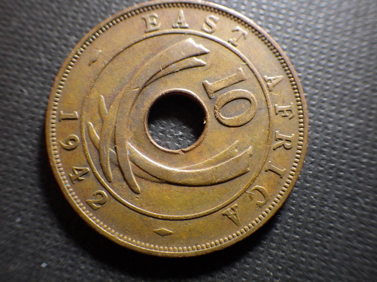 英領東アフリカ１９４２年 １０セント銅貨 直径約30.95ｍｍ重量約9.19ｇ 外国コイン 直径約ｍｍ重量約ｇ 外国コインの画像2