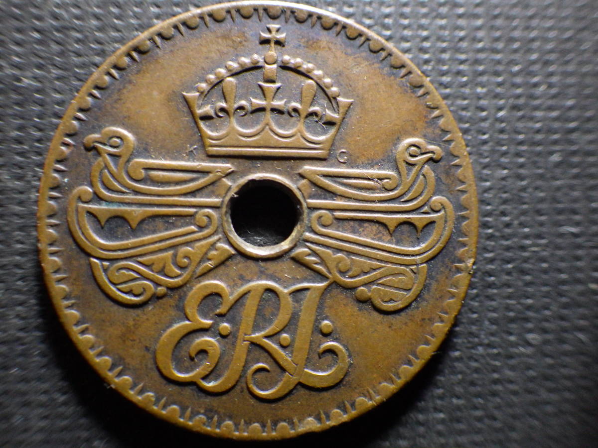 ニューギニアのコイン１９３６年 １ペニー銅貨 古い外国コインの画像3
