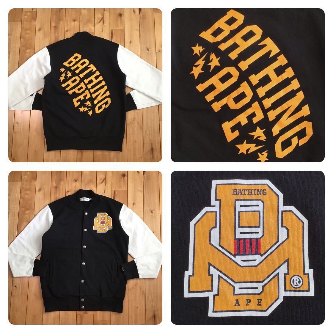 独創的 LOGO APE スウェット m55 nigo アベイシングエイプ ベイプ エイプ jacket varsity sweat BAPE ape bathing a black Mサイズ スタジャン ジャンパー、ブルゾン 独創的 LOGO APE スウェット m55 nigo アベイシングエイプ ベイプ エイプ jacket varsity sweat BAPE ape bathing a black Mサイズ スタジャン ジャンパー、ブルゾン