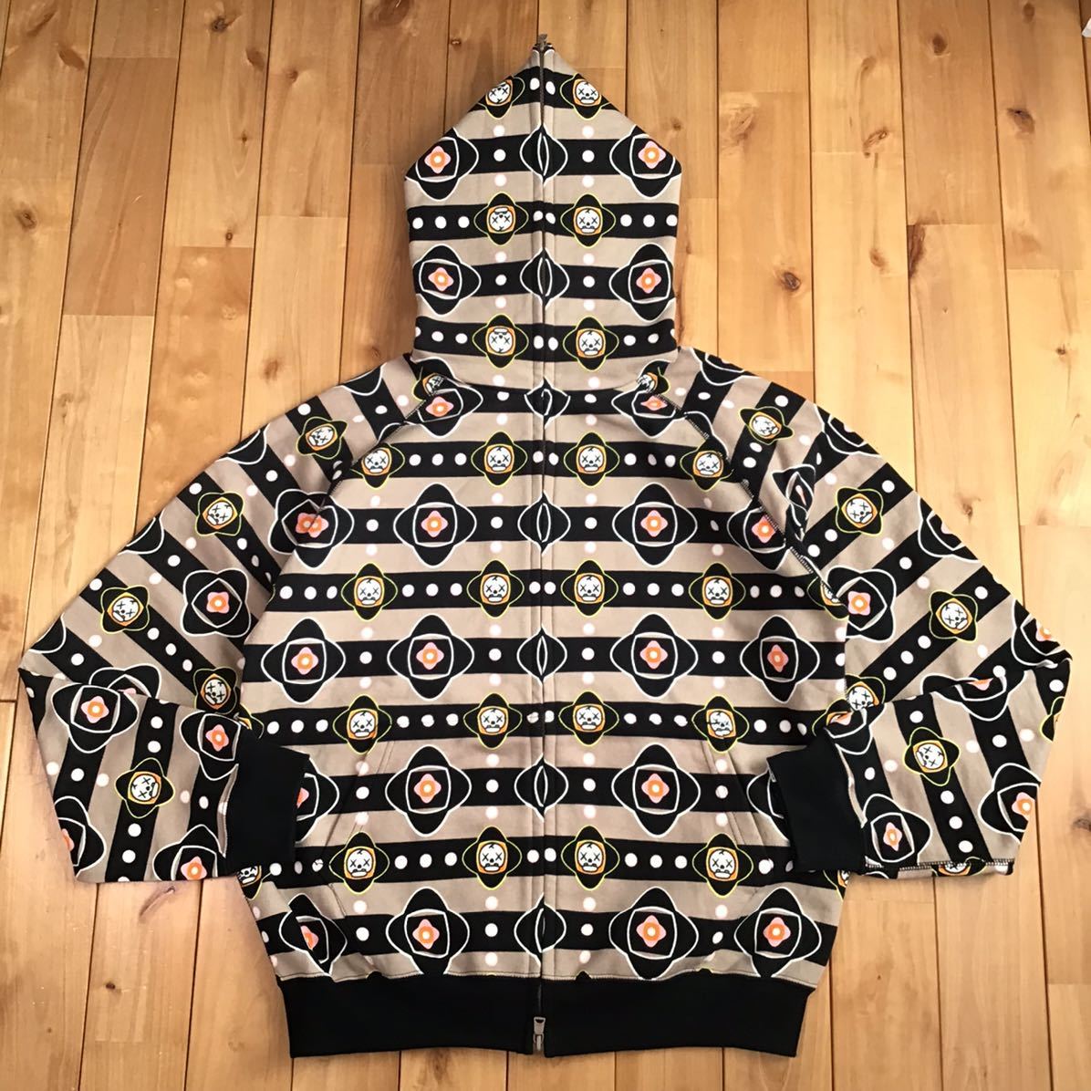 ★激レア★ KAWS マイロ モノグラム フルジップ パーカー Mサイズ カウズ a bathing ape BAPE full zip hoodie milo エイプ ベイプ i95