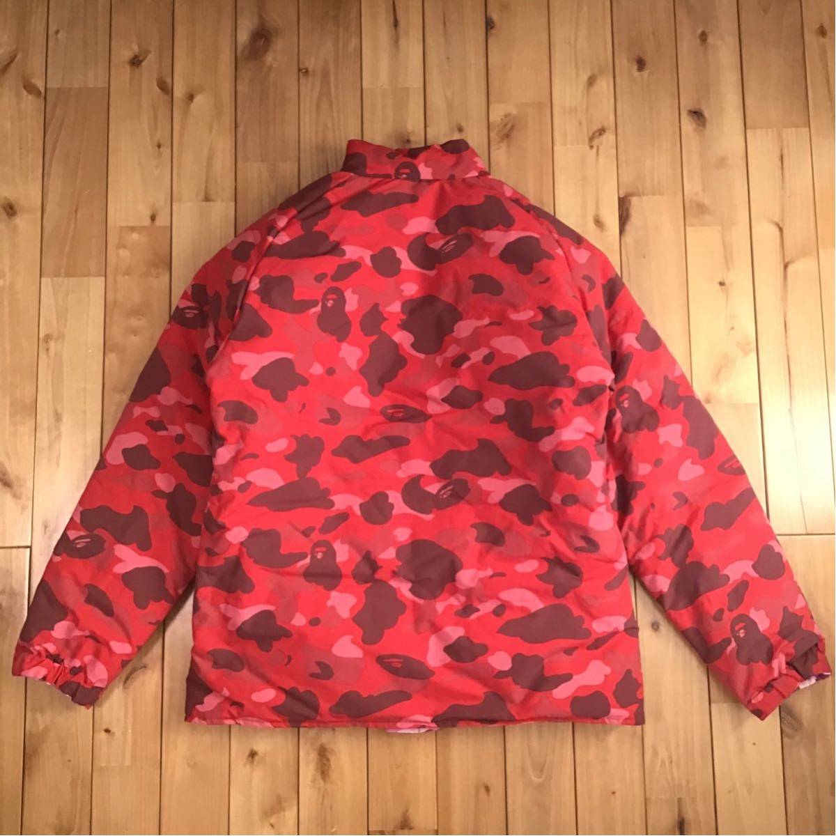 ★リバーシブル★ ダウンジャケット Lサイズ pharrell camo × pink camo a bathing ape BAPE エイプ ベイプ red camo down jacket z6873_画像5