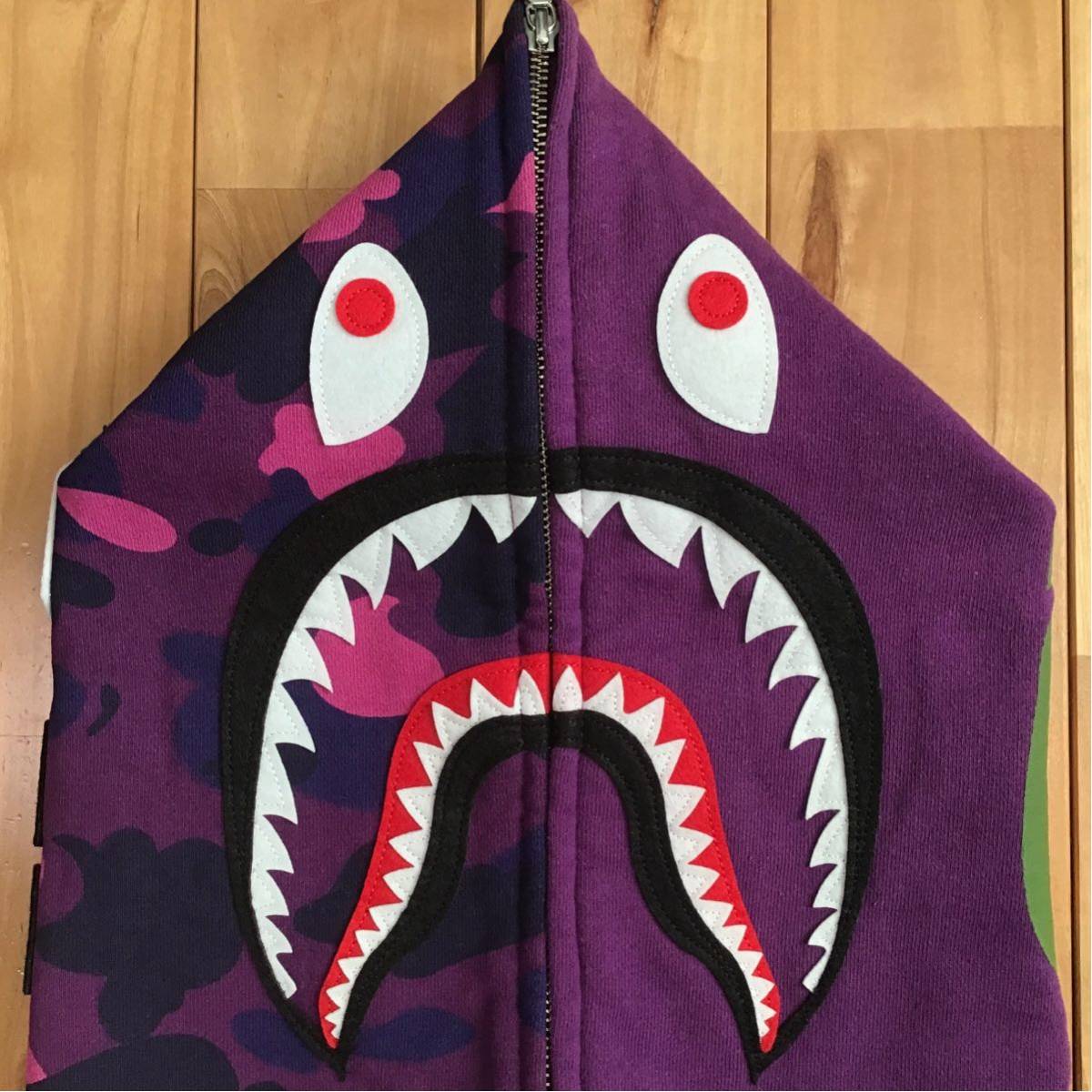 shark hoodie ネックウォーマー purple camo a bathing ape bape シャーク パーカー face mask フェイス マスク エイプ ベイプ i25_画像4