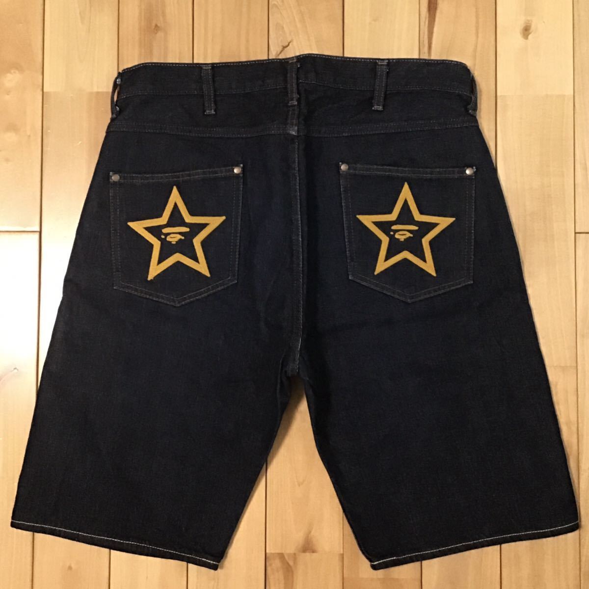 ヤフオク! - BAPE STA FACE 刺繍 デニム ハーフパンツ M...