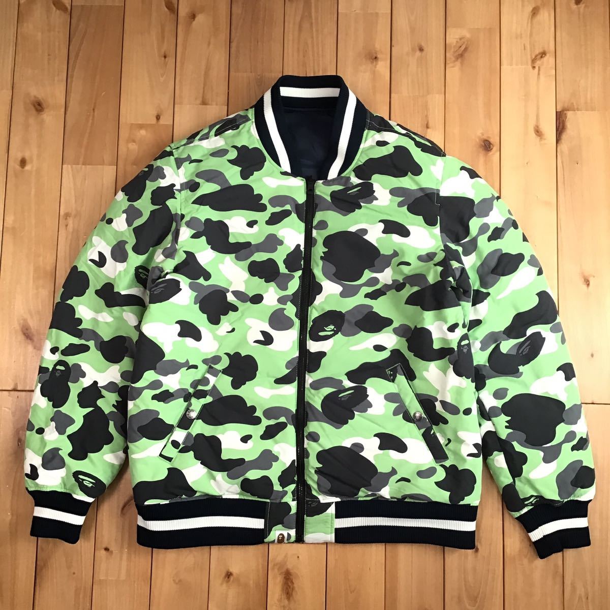 * reversible * MA-1 down jacket XL size a bathing ape BAPE camo down jacket Ape Bape A Bathing Ape camouflage m89