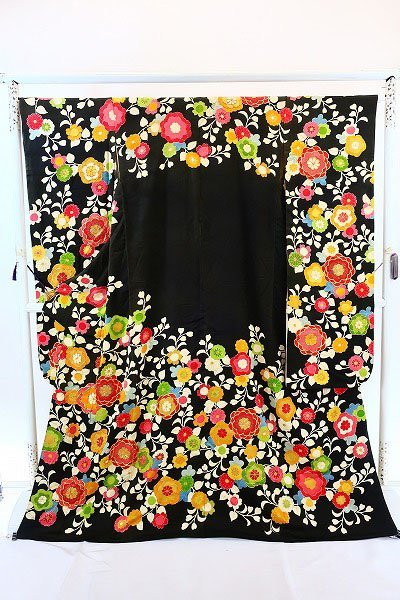 アンティーク 振袖 丸帯 2点セット トールサイズ 身丈169.5cm 裄丈67cm 金駒刺繍 大正ロマン レトロ 結婚式 m-4146
