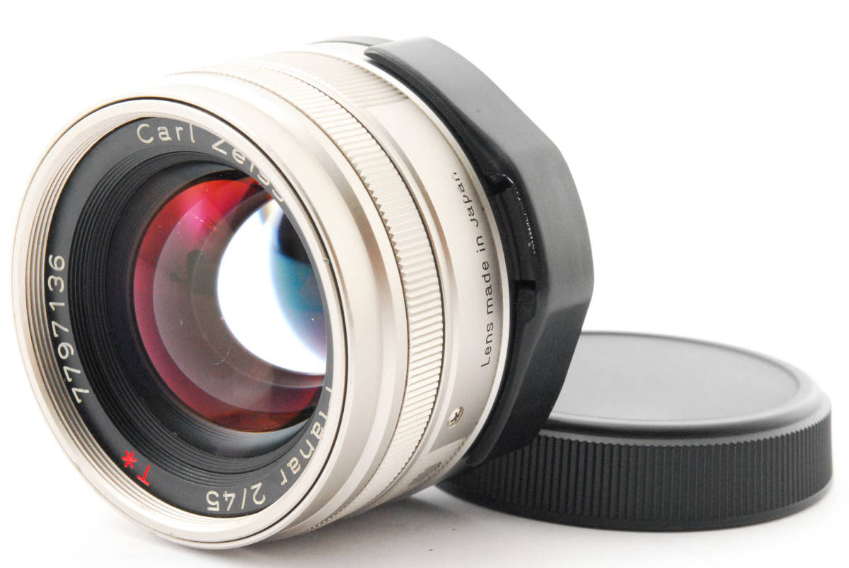美品】Contax Carl Zeiss Planar T* 45mm f/2 G Silver for G1 G2 Camera コンタックス  ツァイス プラナー A1185@JO