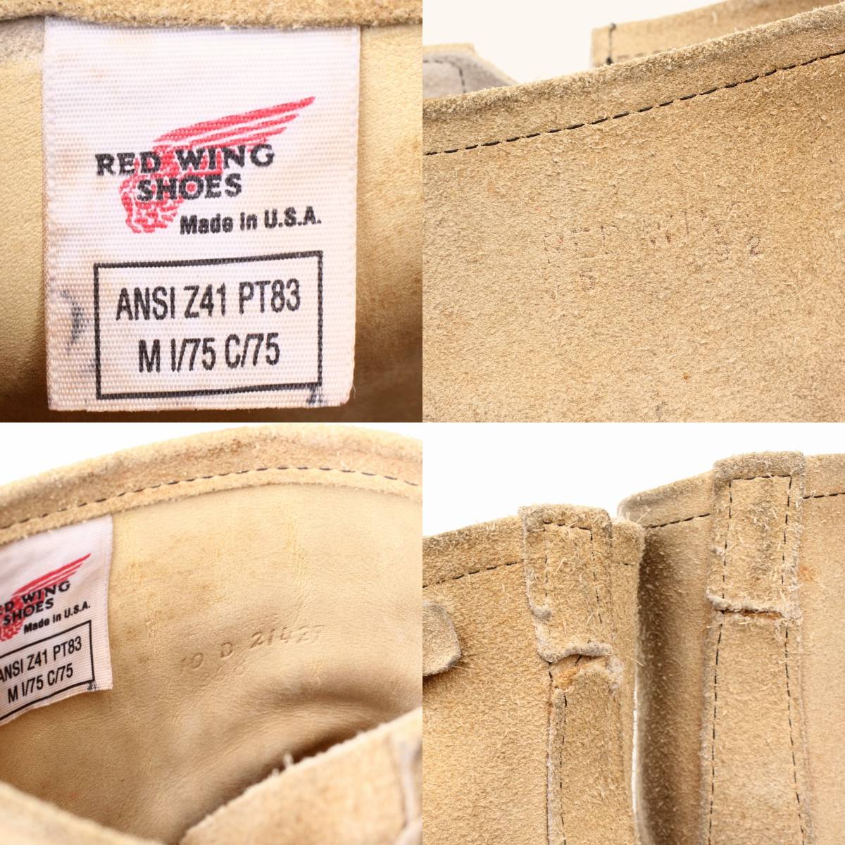(20528)PT83サイズ10Dベルト低REDWING8268レッドウィング28cm(エンジニアブーツ ラフアウト スエード92年製プリント羽タグ旧羽プリントタグ_画像10