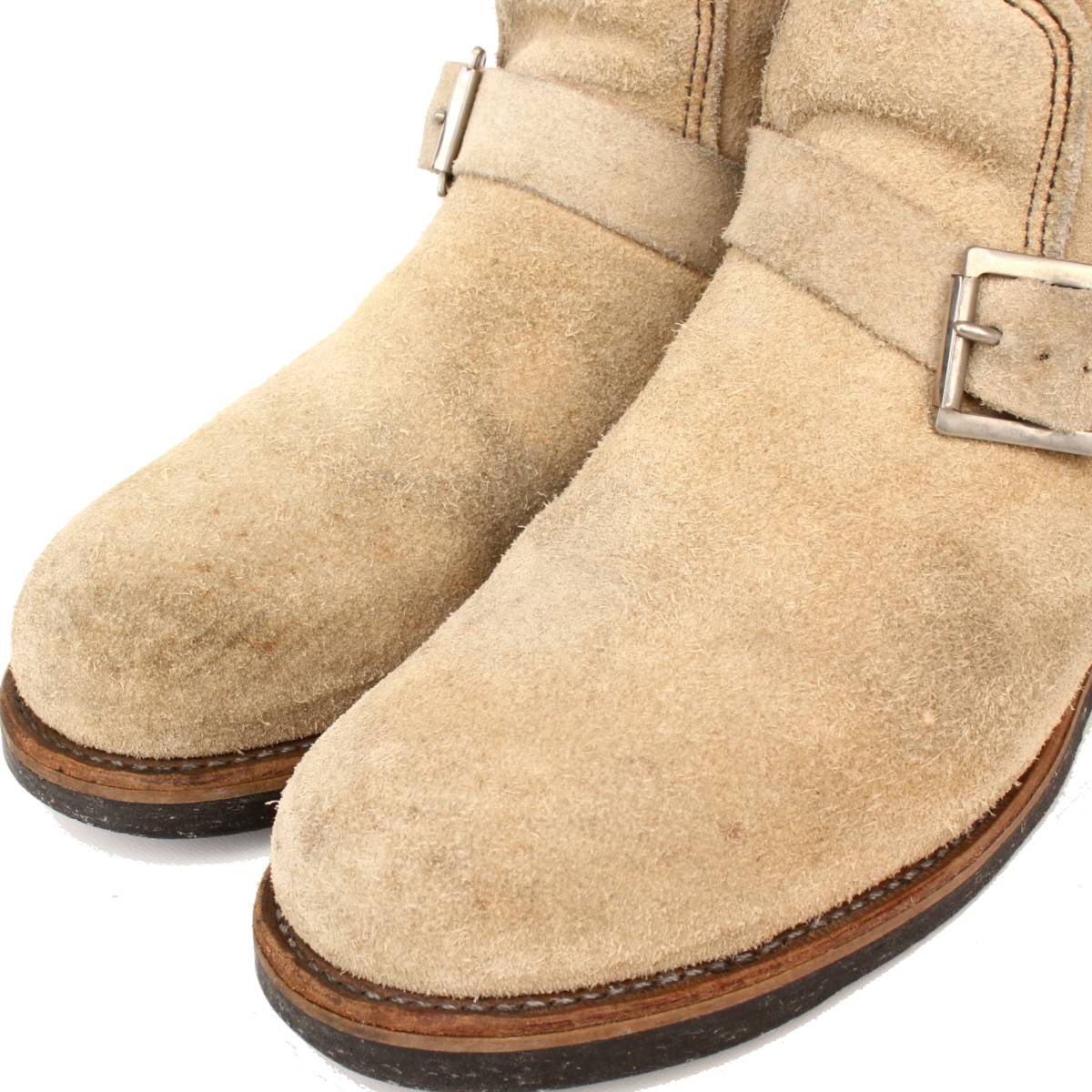 (20528)PT83サイズ10Dベルト低REDWING8268レッドウィング28cm(エンジニアブーツ ラフアウト スエード92年製プリント羽タグ旧羽プリントタグ_画像6