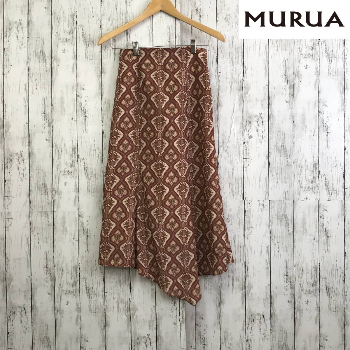 MURUAm Roo apeiz Lee ire Hem satin skirt terra‐cotta mi leak height S8-450 USED