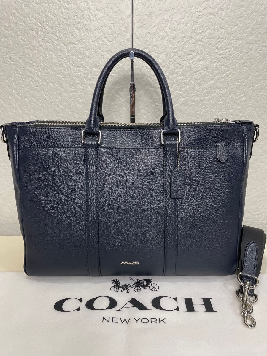 【良品】定価10.2万円 COACH コーチ ビジネス バッグ ブリーフケース ショルダーバッグ 2way レザー メンテ済み