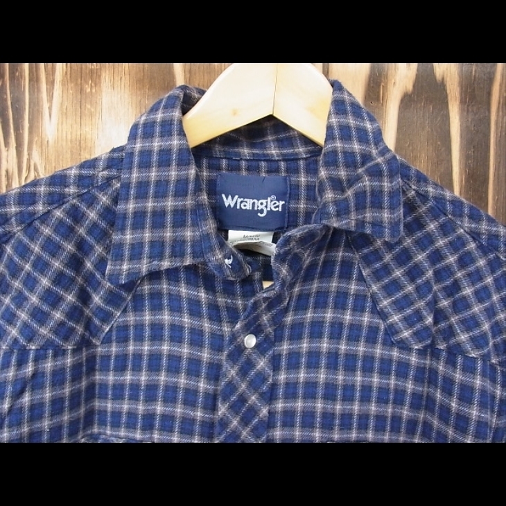 管理：0-88 ☆ Wrangler ラングラー ウエスタンシャツ ( western　shirt )　 長袖シャツ メンズ M　 チェック　両胸ポケット ☆_画像3