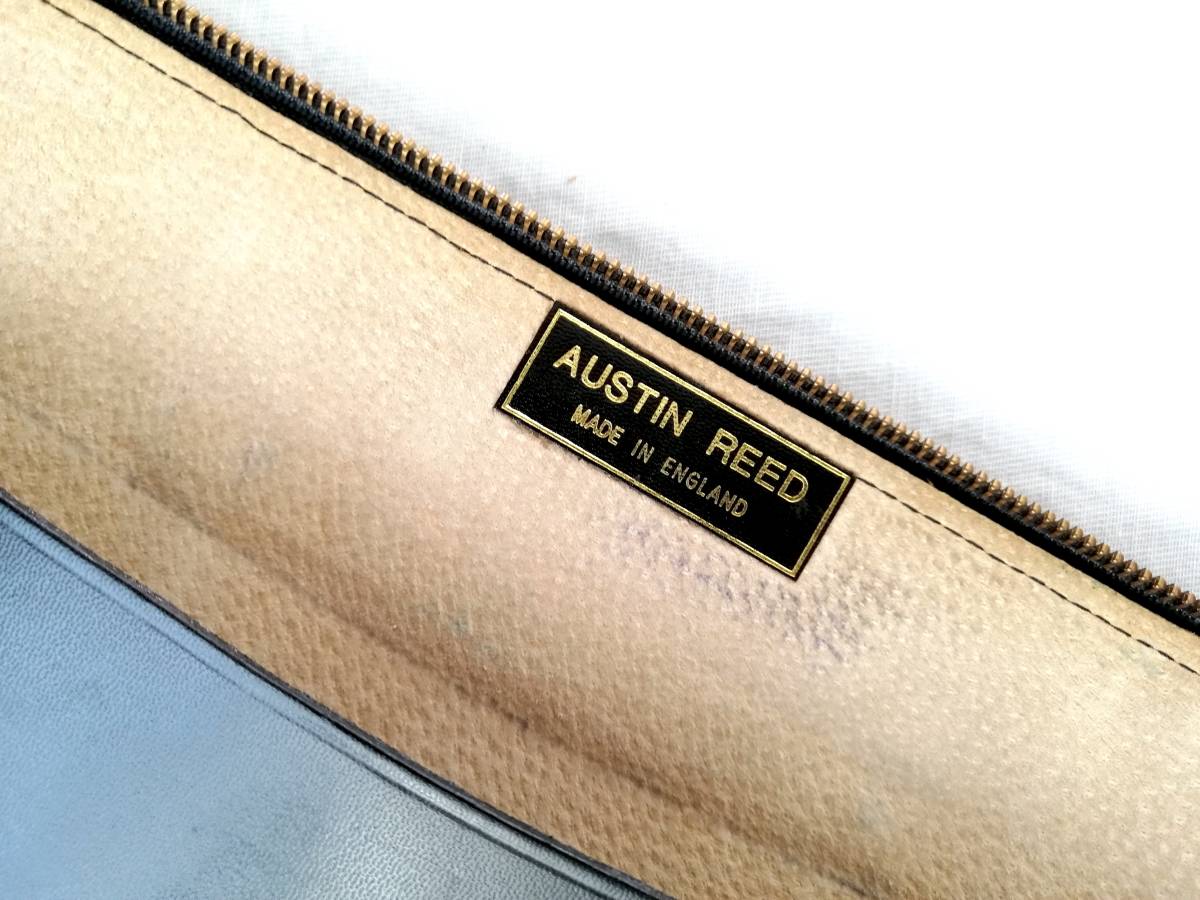 希少 ヴィンテージ Austin Reed 英国製 ブライドルレザー ブリーフケース ブラック ブルーム ゴールド 金具 薄マチ ミュージックバッグ  UK