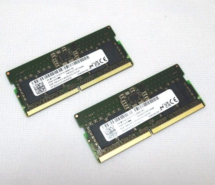 Micron DDR5-4800  16GB (8GBx2枚) ノートPC用 SO-DIMM メモリ
