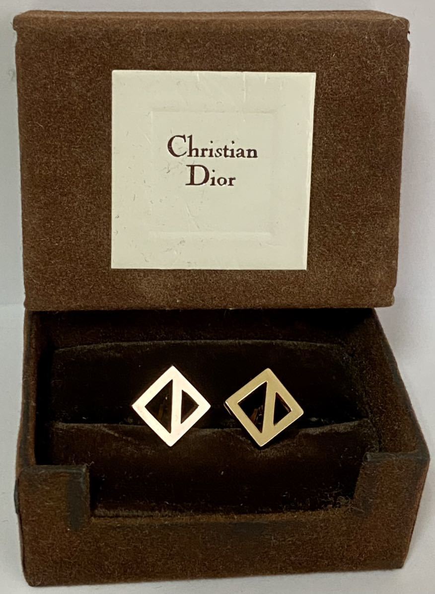 Tc119* Christian Dior CD запонки кнопка цвет Gold *USED