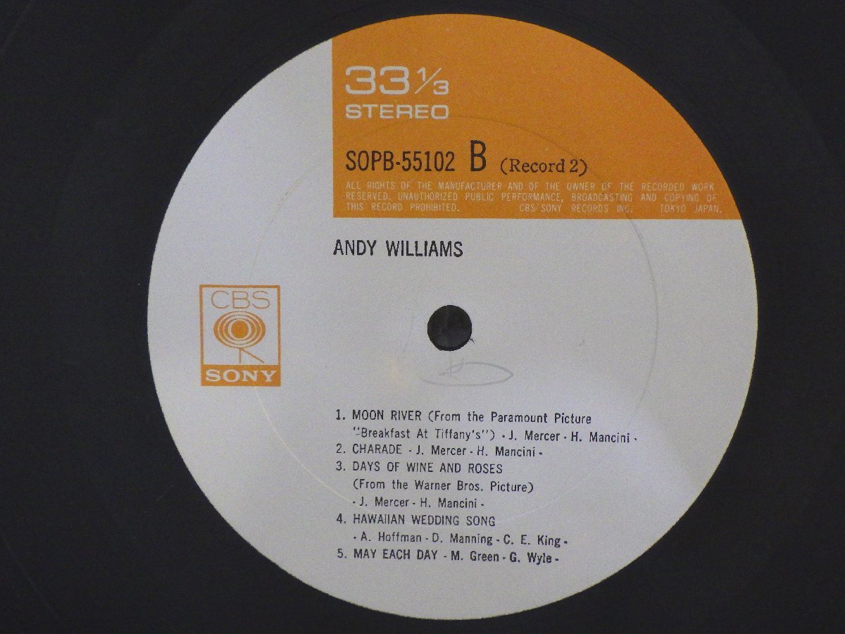 LP レコード 2枚組 Andy Williams アンディ ウィリアムス GIFT PACK SERIES Andy Williams 【 E- 】 D8828T_画像9
