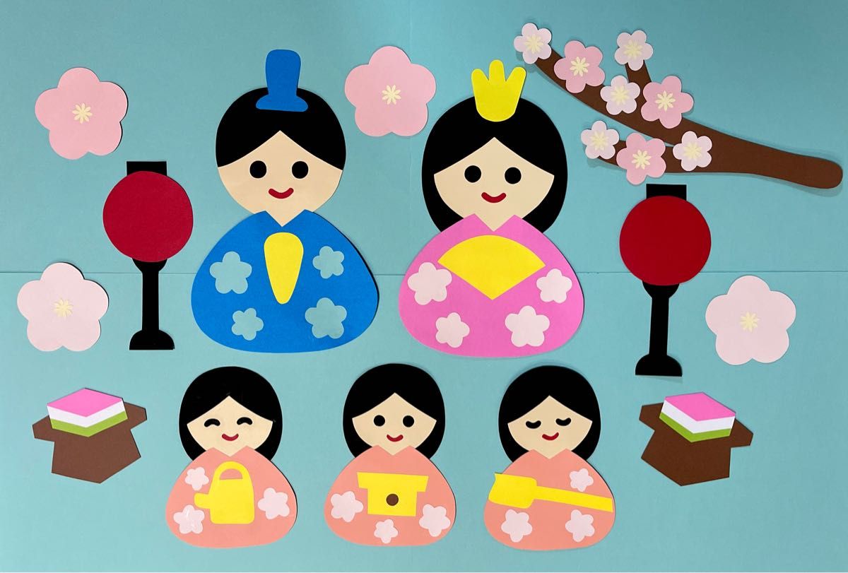 壁面飾り ひなまつり 3月 春 桃の節句 女の子 - 雛人形・ひな祭り