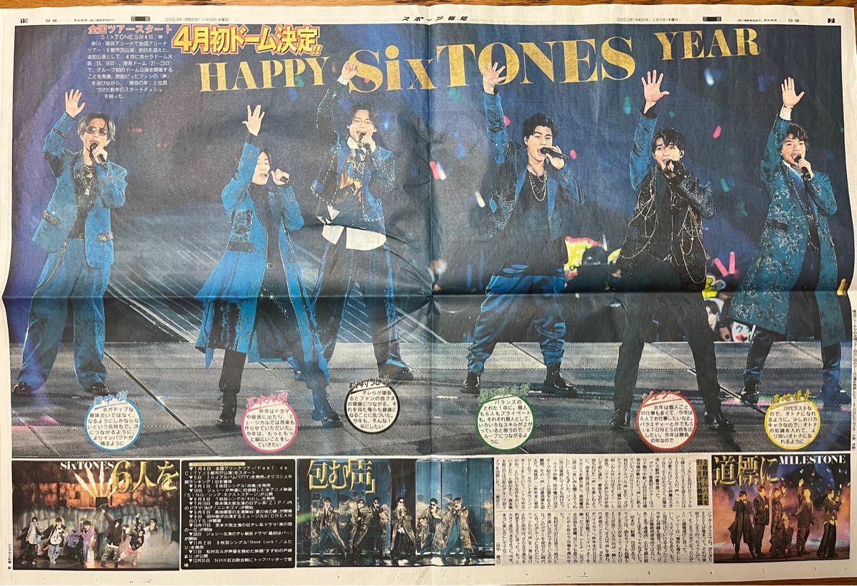 SixTONES  2023/1/5スポーツ新聞　2紙