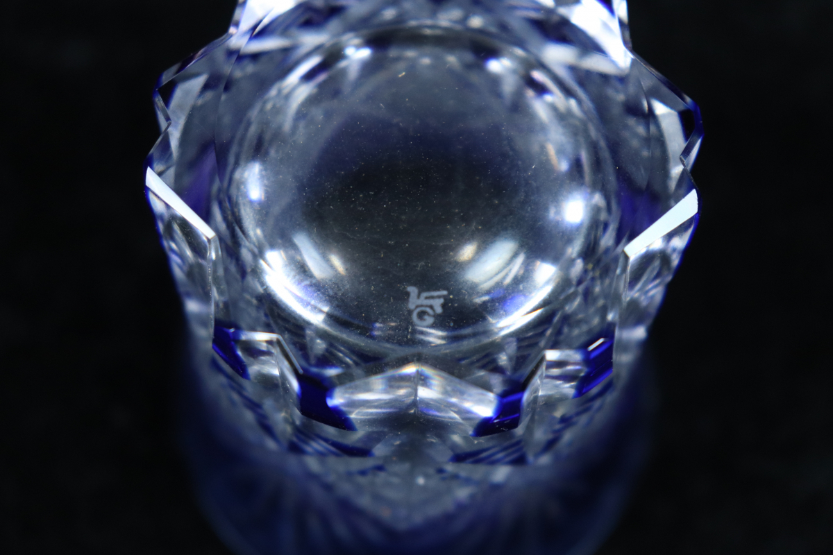 KAGAMI CRYSTAL カガミ クリスタル 懐石 杯 清澄 切子 共箱付き 江戸切子 グラス 003JHPX72の画像3