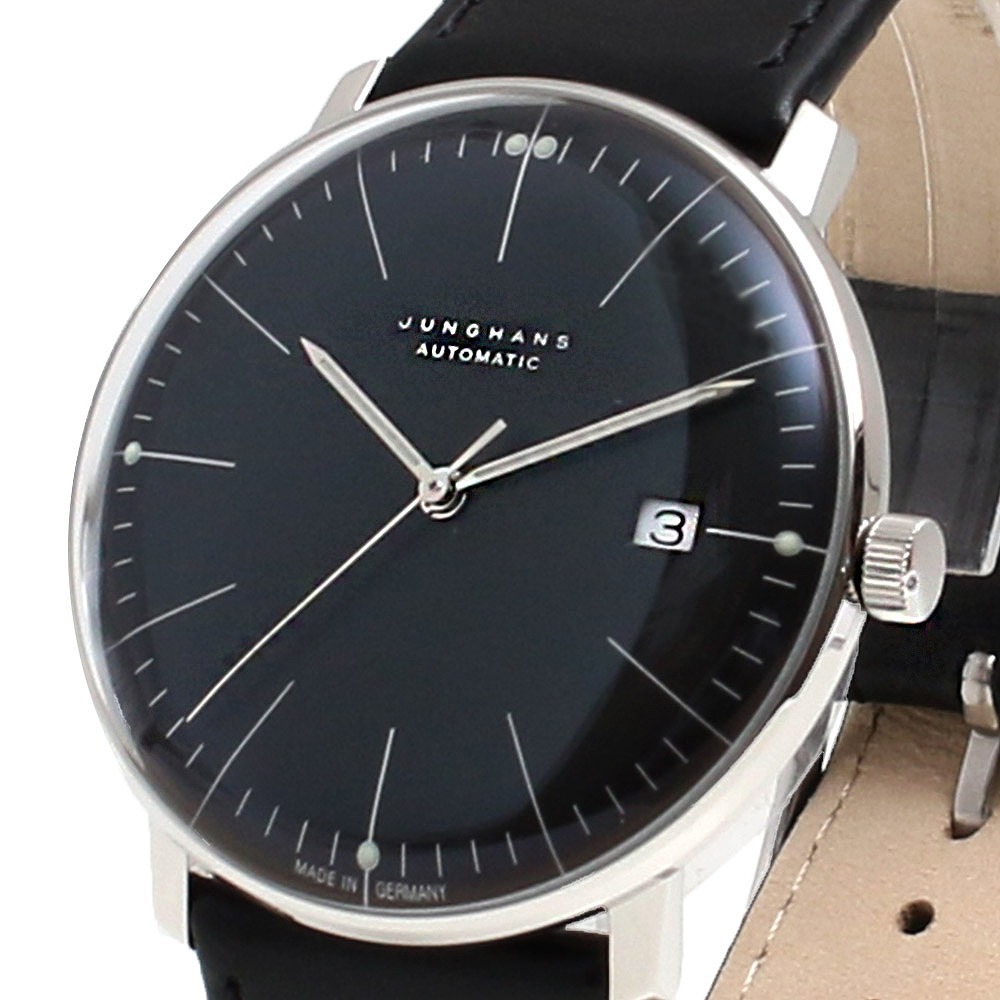 ユンハンス JUNGHANS 腕時計 メンズ マックスビル 自動巻き ブラック