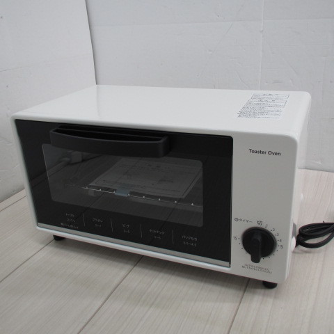 01060PS【未使用】[山善] トースター オーブントースター トースト 2枚焼き タイマー15分 1000W トレー付き ホワイト YTS-S100(W)の画像2