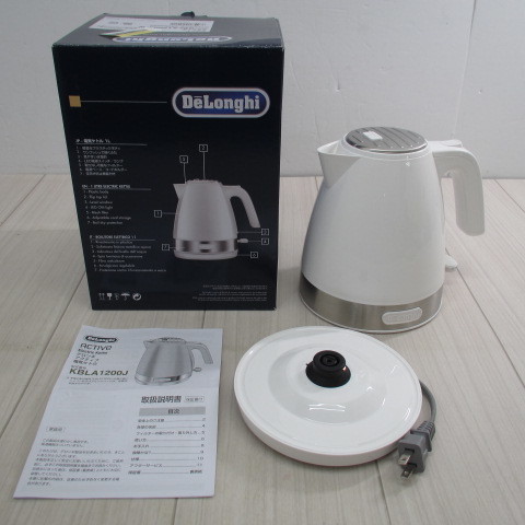 01095PS【未使用】デロンギ(DeLonghi) 電気ケトル アクティブ シリーズ ホワイト 1.0L KBLA1200J-W_画像1