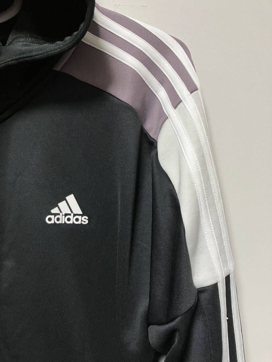 アディダス　adidas ジャージ　パーカー　スウェット　黒　トラックジャケット　長袖　メンズ　レディース　ジップアップ