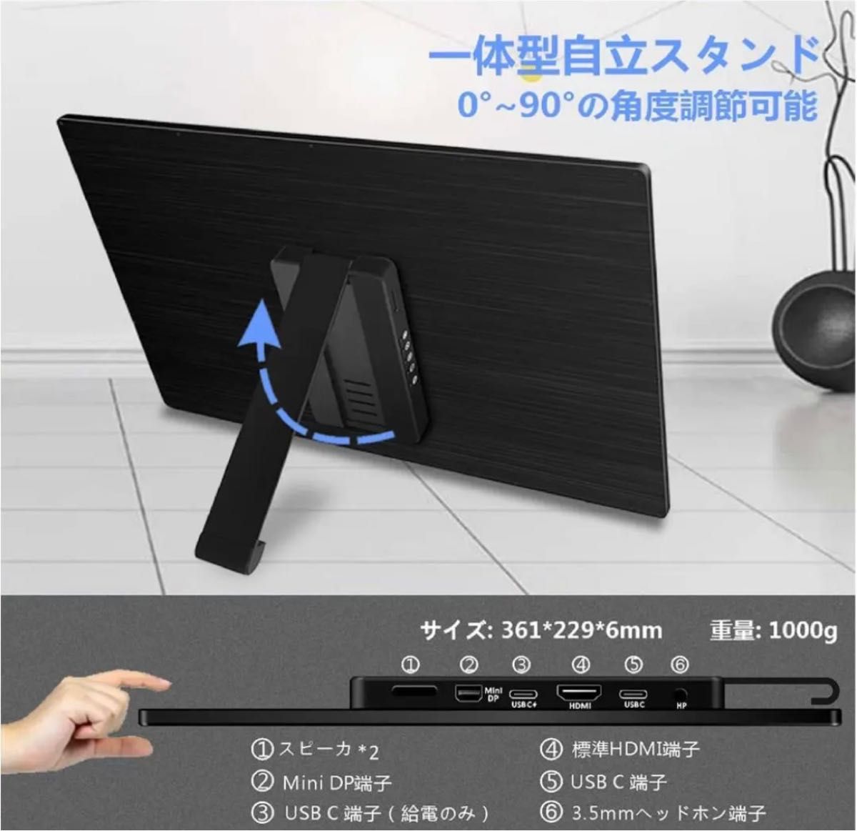 最安値挑戦!】 モバイルモニター モバイルディスプレイ cocopar 4K