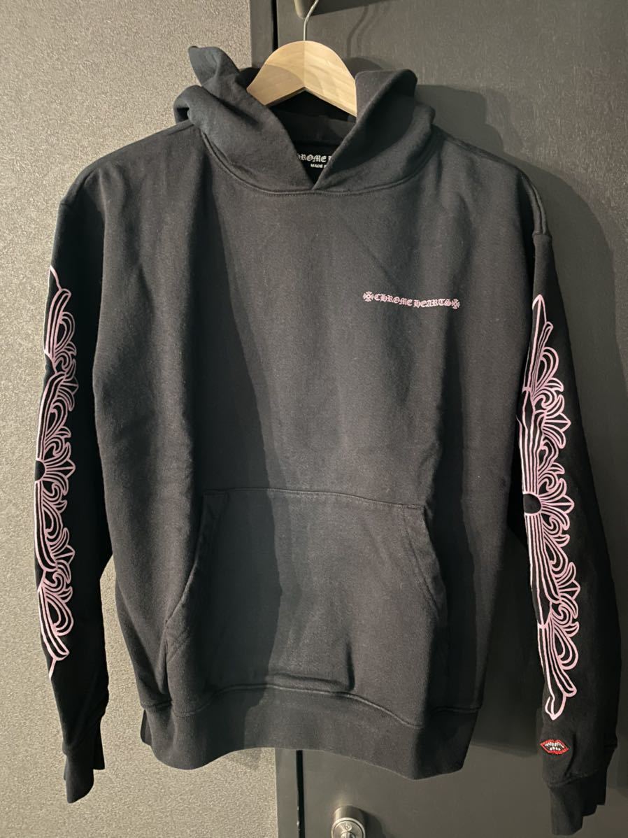 T-ポイント5倍】 マッティ クロムハーツ pink black sizeL hoodie logo