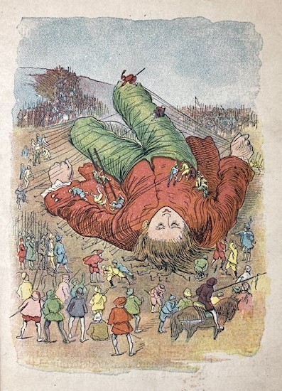 【特価】　＊100年前の絵本箱＊ 　≪ 　GULLIVERS TRAVELS　 ≫ 　アンティーク絵本　　オリジナル木口木版挿絵19点 　 1899年_画像4