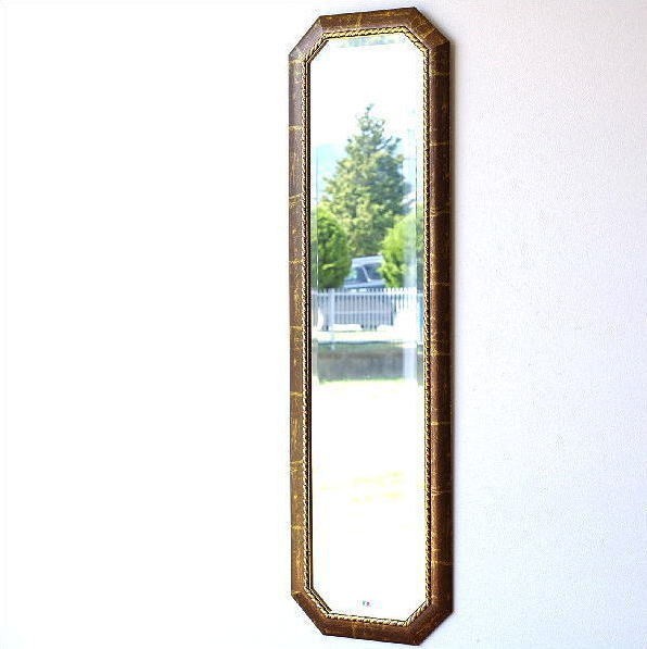イタリア製 姿見 鏡 壁掛け ウォールミラー 壁掛けミラー アンティーク ロングミラー 面取り 全身鏡 おしゃれ イタリアンミラー姿見