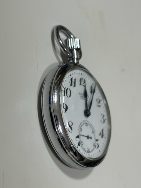 18745-2☆美品 懐中時計 SEIKO PRECISION 15 JEWELS セイコー 手巻き シルバーの画像3