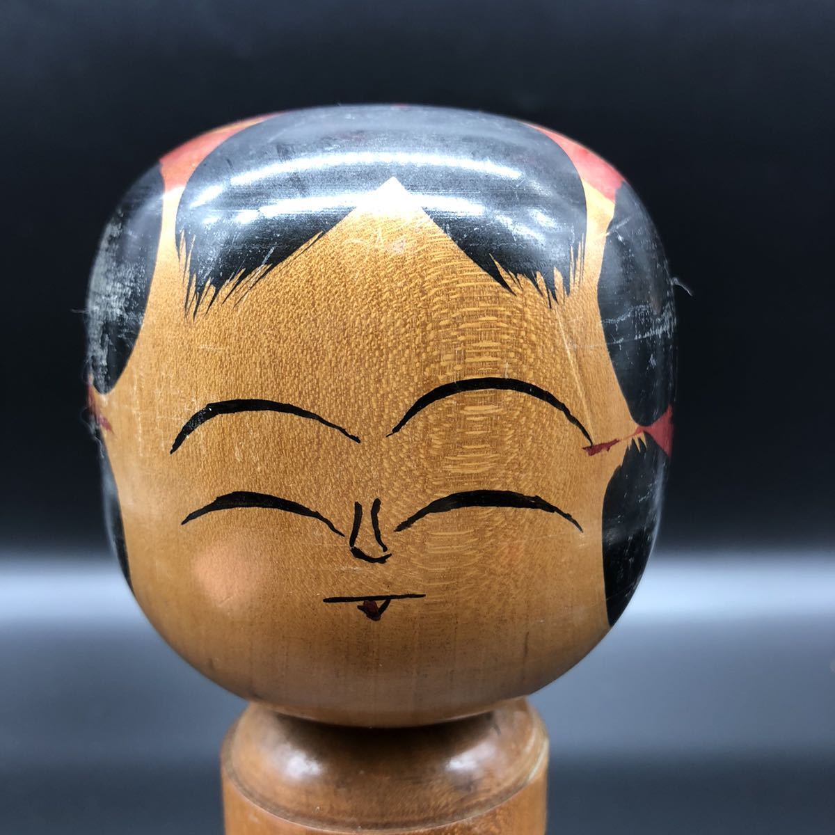 伝統こけし 達郎作 2個セット 現代こけし 郷土玩具 天然木 漆塗り 紅葉